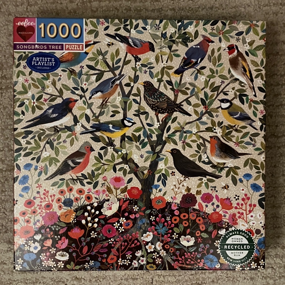 🧩Complete🧩 eeBoo Songbirds Tree - 1000 piece puzzle